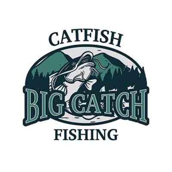 Catfish Big Catch Fishing Logo