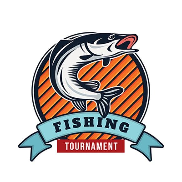 Modern Summer Fishing Logo Badge Illustration