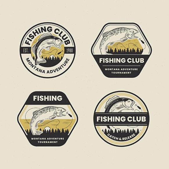 Retro Fishing Badge Pack