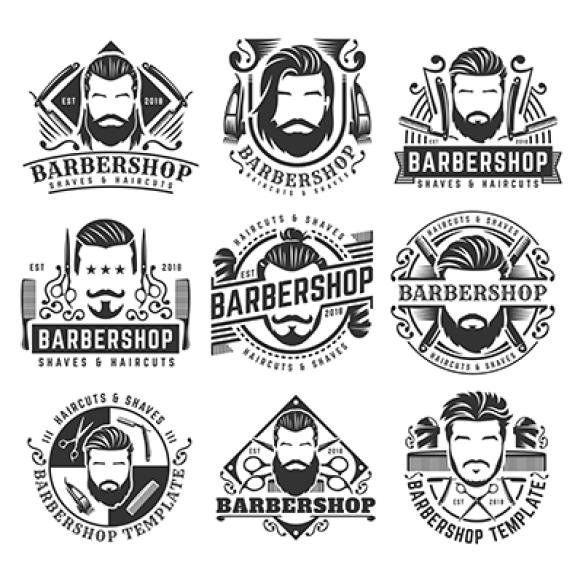 12 Set Vintage Barbershop Logo Template Collection