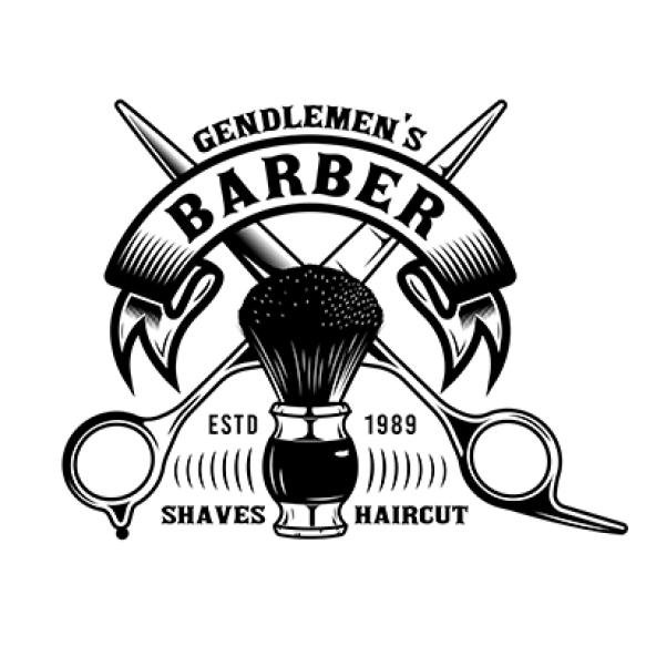 Barbershop Scissor Brush Emblem