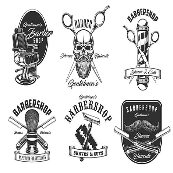 Barbershop Shaves Haircut Salon Icons Illustration Design