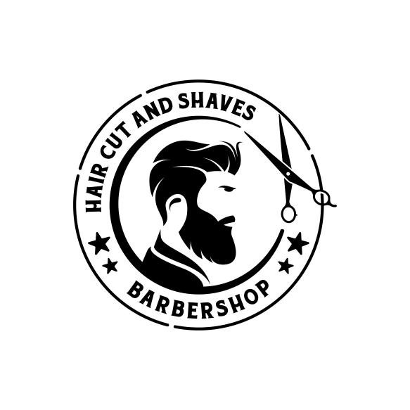 Vintage Retro Barbershop Badge Logo