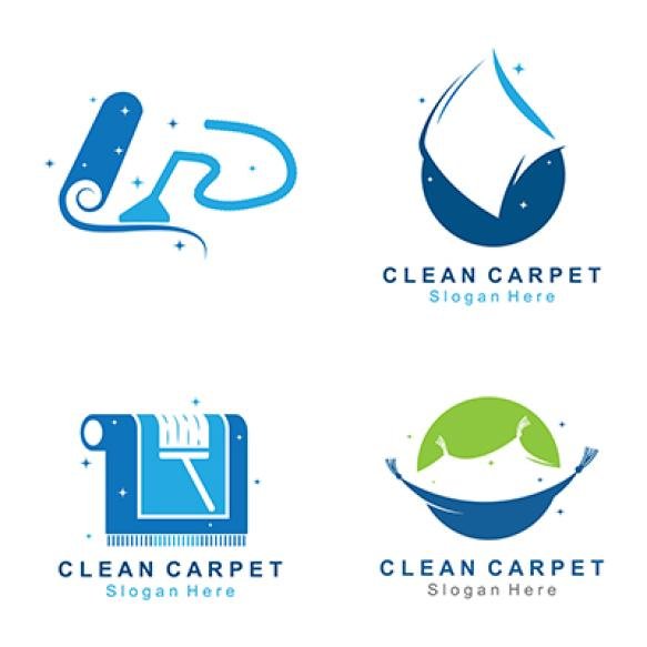 Clean Carpet Logo Vector Interiors Cleaning Service Business Logo Template Design Concept