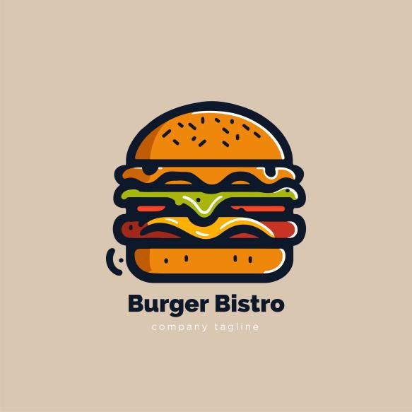 Burger Logo Template Vector Illustration Fast Food Logotype