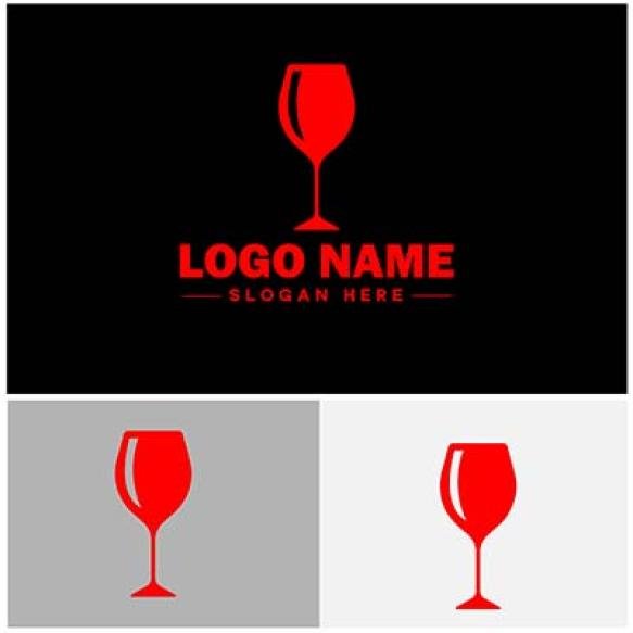 Cocktail Logo Icon Party Design Martini Glass Restaurant Juice Bar Vector Logo