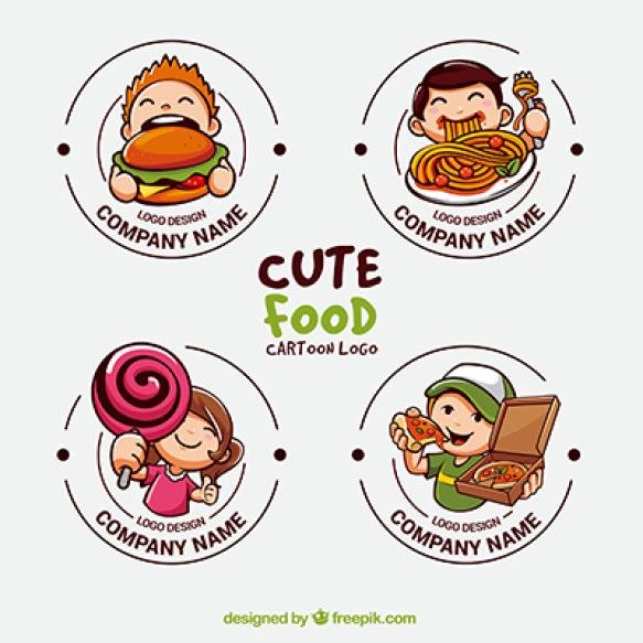 Collection Cute Logos Food Industry
