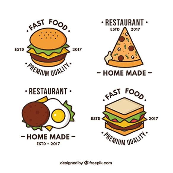 Hand Drawn Logos Fast Food Restaurants