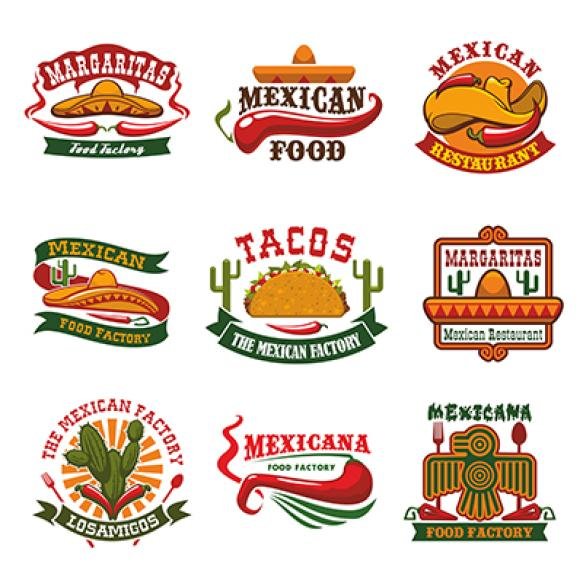Mexican Cuisine Fast Food Restaurant Emblem Design