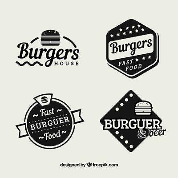 Pack Vintage Hamburger Restaurant Stickers