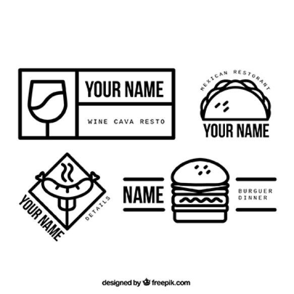 Simple Lineal Restaurant Logos