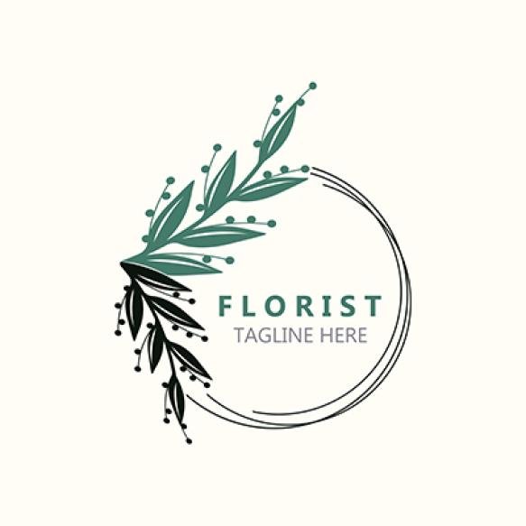 Florist Logo Beautiful Floral Leaf Flower Vector Art Icon Graphic Decoration Business Wedding Templa