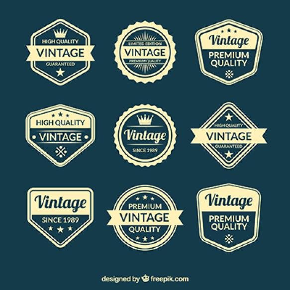 Badge Collection With Vintage Style
