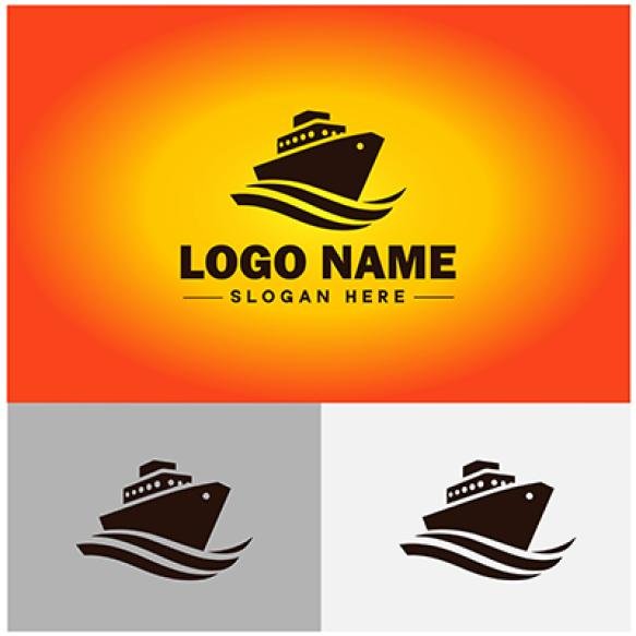 Boat Icon Speed Boat Ship Pirate Travel Cruise Sign Symbol Vector Logo