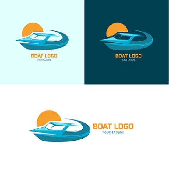 Flat Design Boat Logo Template