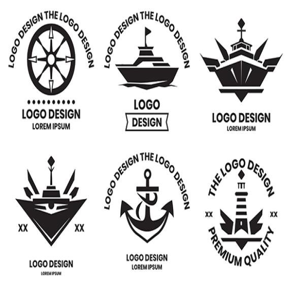 Ocean Liner Water Travel Logo Vintage Style Isolated Background