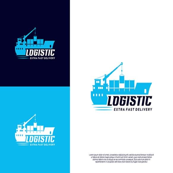Ocean Ship Cargo Logo Design