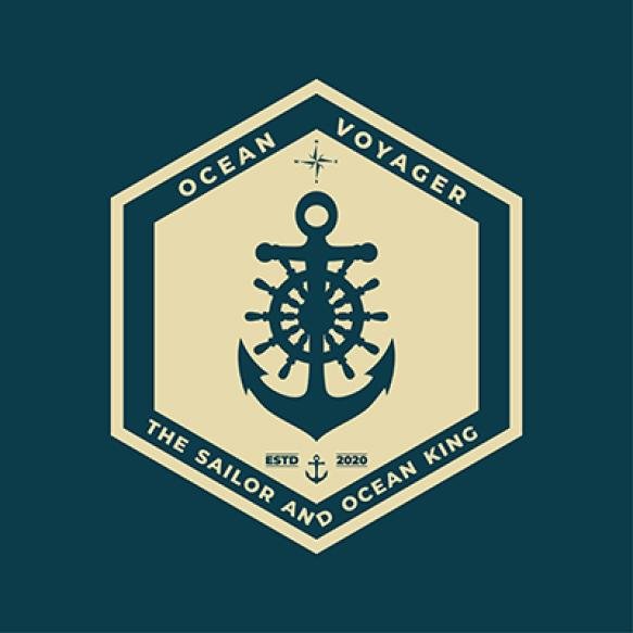 Ocean Voyager Anchor Ship Steering Wheel Silhouette Badge