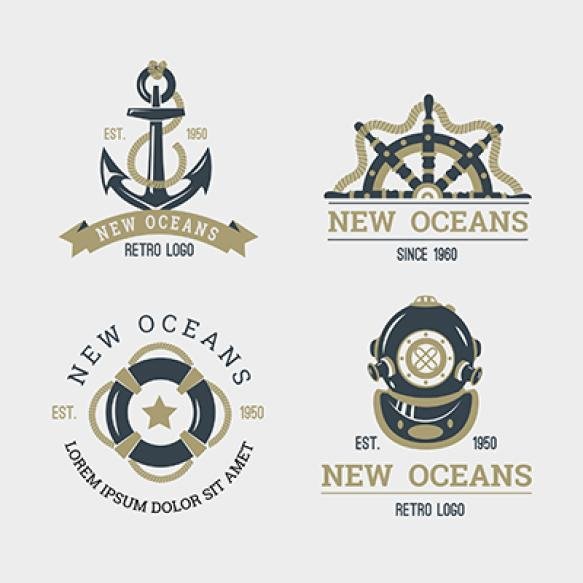 Retro Nautical Logo Collection