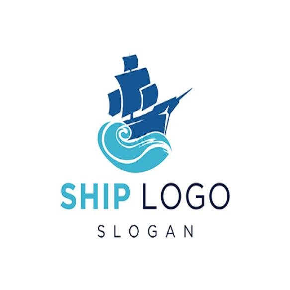 Ship Logo Design Created Using Corel Draw 2018 Application With White Background