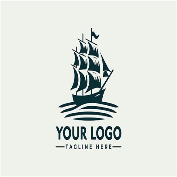 Simple Sailing Ship Classic Logo Modern Design Maritime Themes Reliable Reproduction Print
