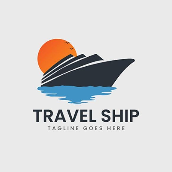 Travel Ship Logo Design Vrctor Template