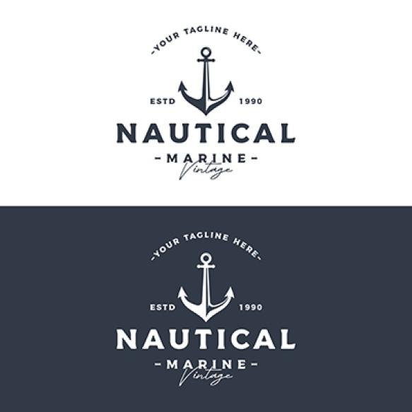 Vintage Retro Anchor Logo Designlogo Business Label Badge Nautical Shipping