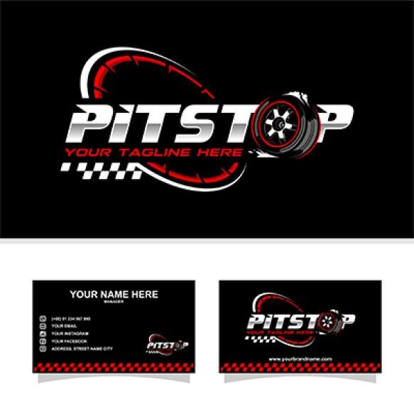 Pitstop Logo With Business Card