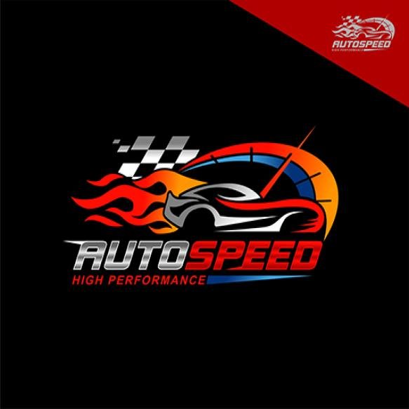 Speedometer Speed Car Logo Sticker Design Vector Illustration Isolated Black Background
