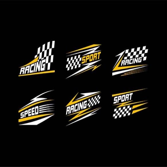 Sport Car Decal Stripes Car Stickers Isolated Black Background
