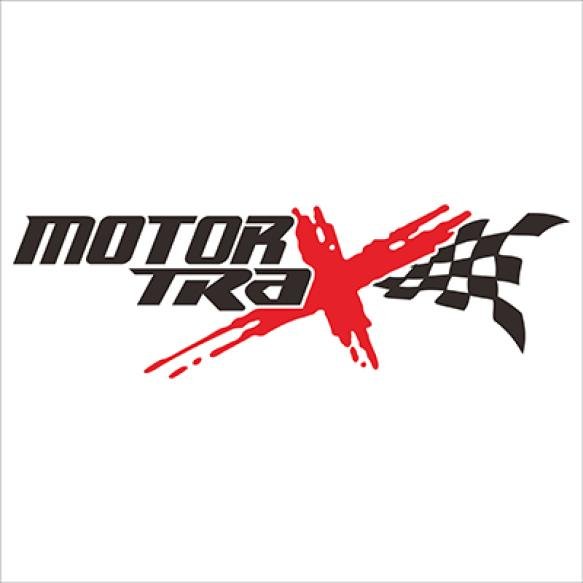 Trax Motor Writing Is Decorated With Flag White Background