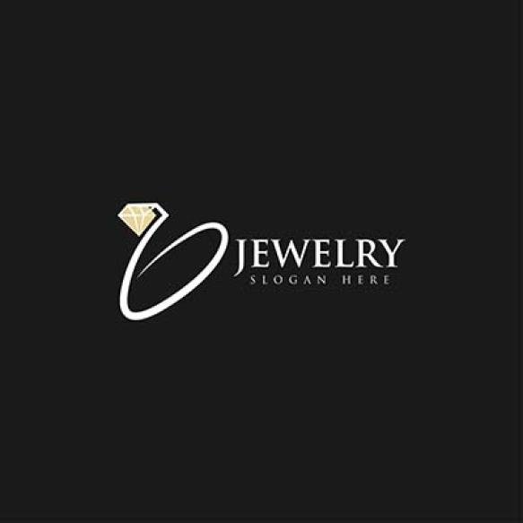 Abstract Diamond Jewelry Ring Logo Design
