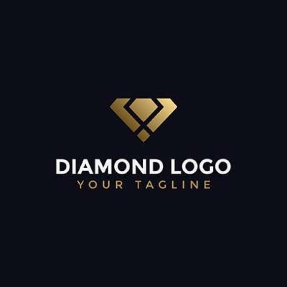 Abstract Elegant Diamond Jewelry Logo Design Template