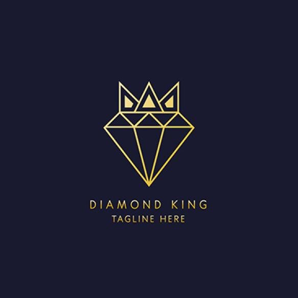 Diamond Jewelery King Logo Design Illustration Creative Symbol Throne Queen Jewelry Treasure Gold