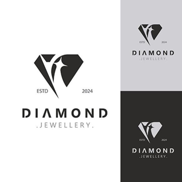 Diamond Logo Jewelry Shop Business Identity Emblem Creative Design (1)