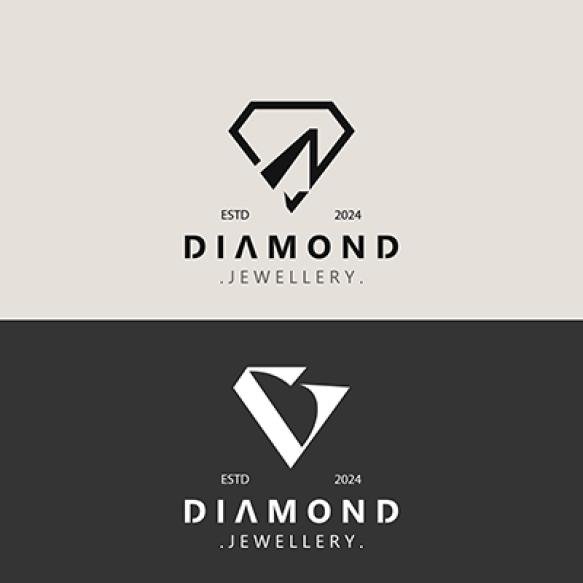 Diamond Logo Jewelry Shop Business Identity Emblem Creative Design