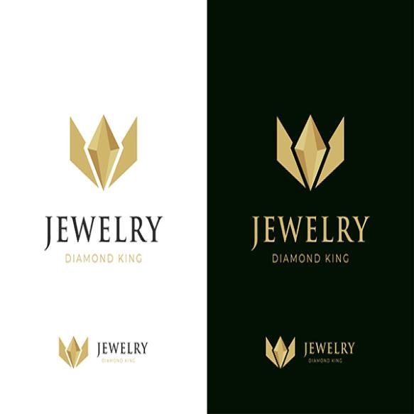 Elegant Luxury Diamond King With Crown Logo Icon Design Concept Jewelry Shop Boutique Queen Symbol
