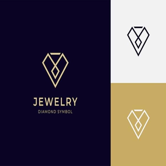 Luxury Line Diamond With Jewelry Elegant Logo Icon Design Concept Jewelry Shop Business Identity Log