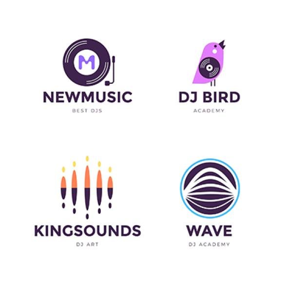 Flat Design Dj Logo Collection