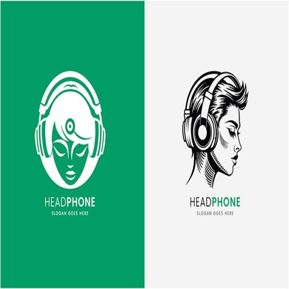 Minimalist Headphone Logo Blending Modern Style Audio Innovation White