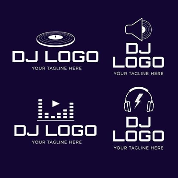 Modern Flat Dj Logo Collection