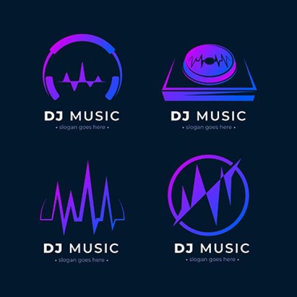 Modern Gradient Dj Logo Collection