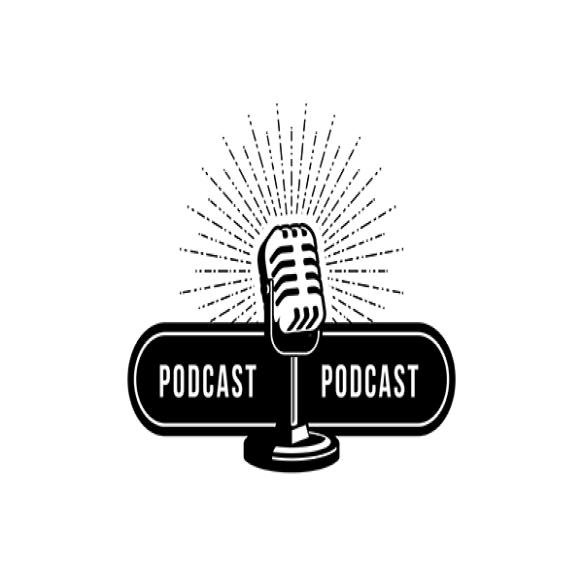 Podcast Singer Karaoke With Retro Microphone Design Element Logo Label Emblem Sign