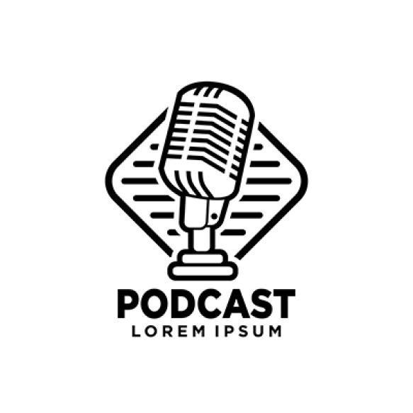 Podcast With Microphone Logo