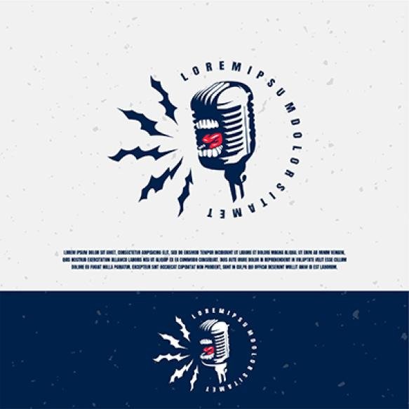 Scream Microphone Illustration Logo Template
