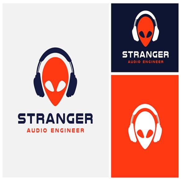 Stranger Alien Headphone Earphone Headset Dj Music Studio Record Audio Sound Engineer Logo
