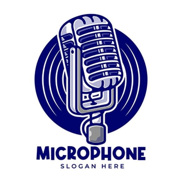 Vintage Microphone Cartoon Logo Template