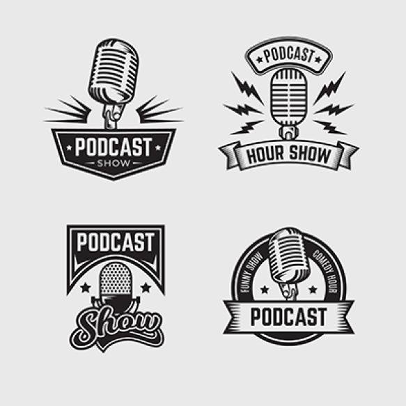Vintage Podcast Logo Collection