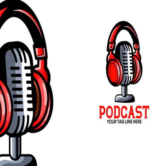 Vintage Podcast Vector Logo Design