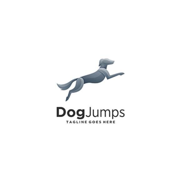 Dog Jumps Perfect Style Illustration Logo